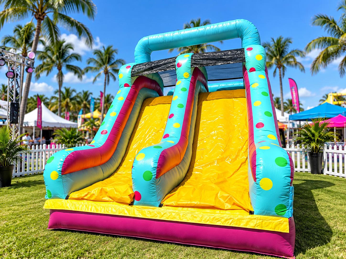 Colorful Tropical Carnival Inflatable Slide