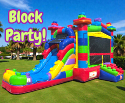 Block Party Bounce House w/ Slide 24 ft